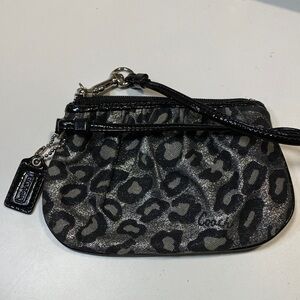 Coach Metallic Leopard Print Wristlet